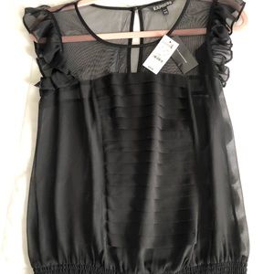 Express Black Sheer Top